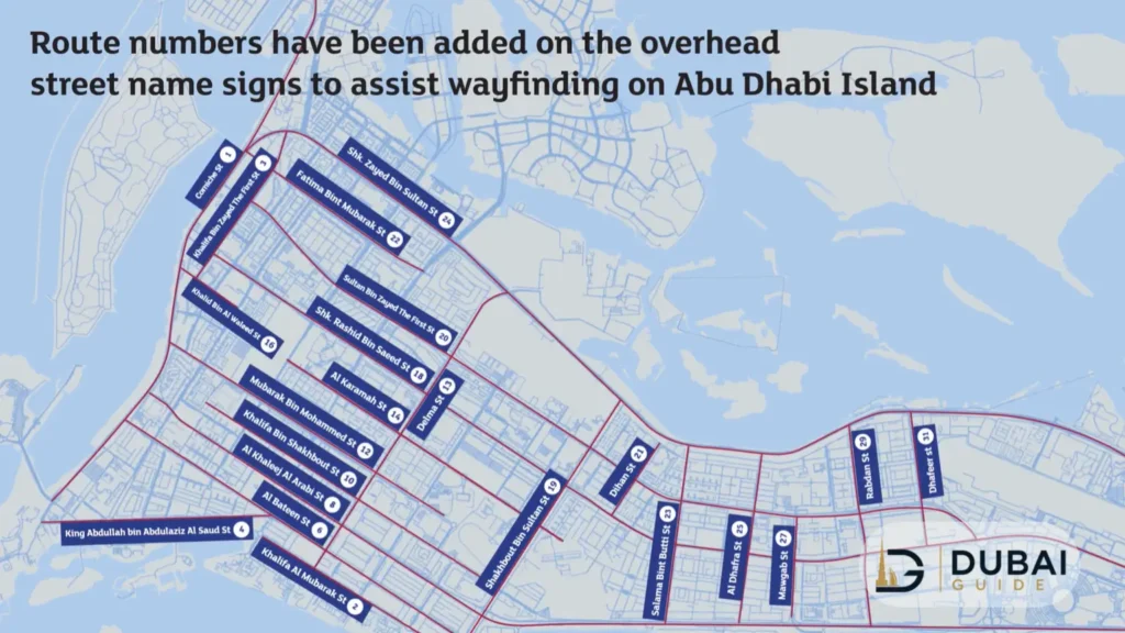 Abu Dhabi Routes and Street Numbers