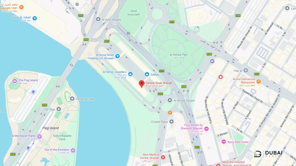 Central Souk location map