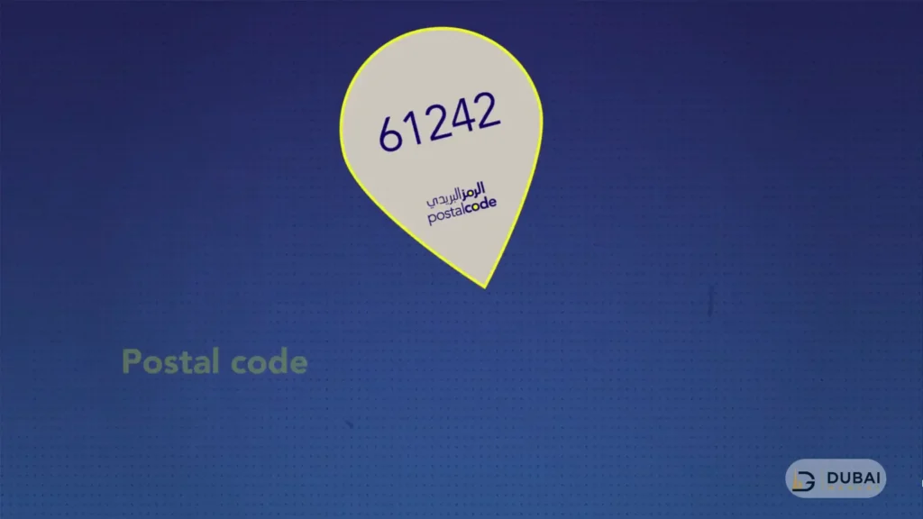 Dubai postal code map pin