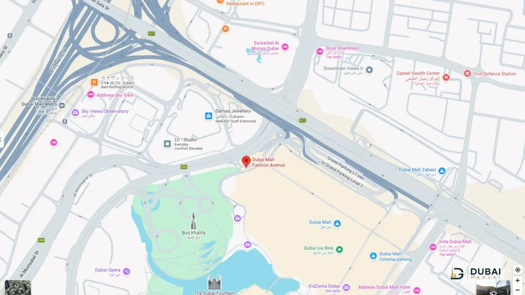 Fashion Avenue map routes