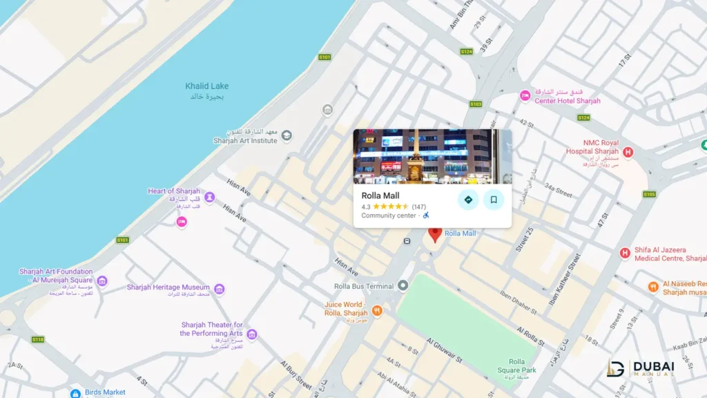 Rolla Mall location Sharjah