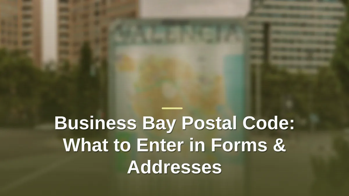 Business bay postal code