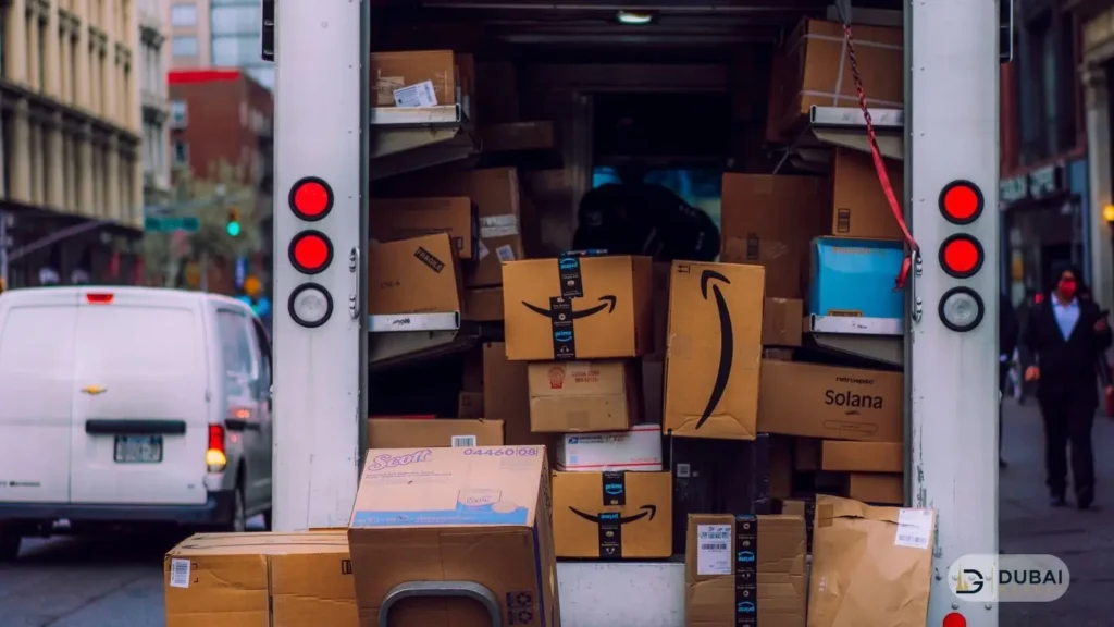 Delivery truck loaded with parcels