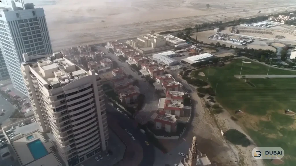 Elite Sports Residence tower with swimming pool, Dubai Sports City