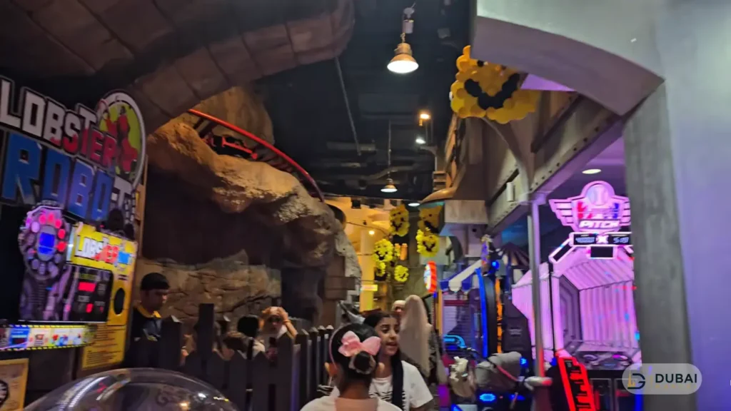Indoor family entertainment zone with arcade games at Mega Mall Sharjah