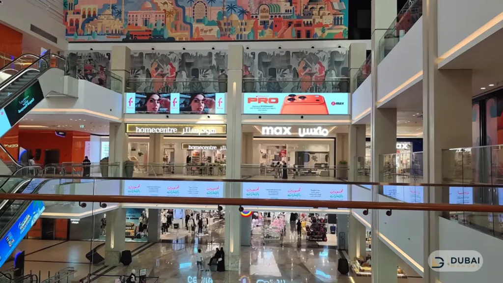 Oasis Mall Sharjah atrium with Homecentre and Max stores