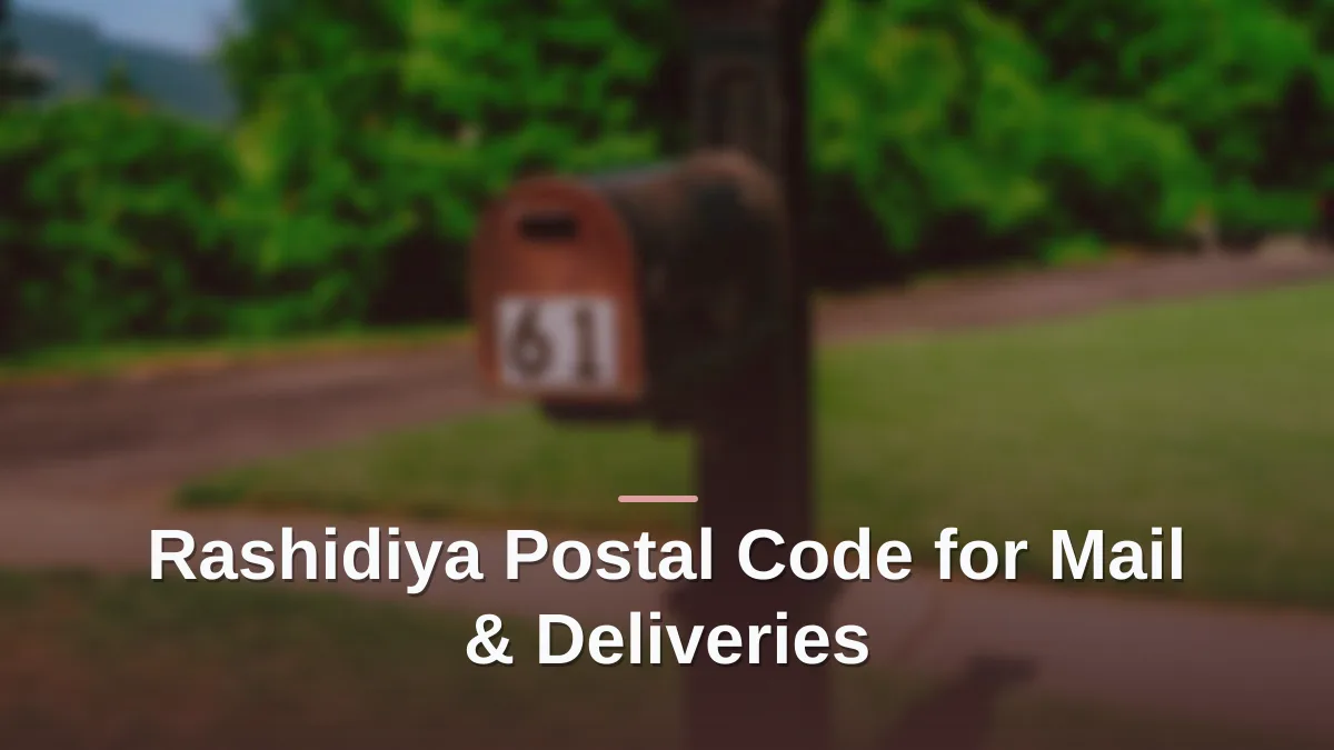 Rashidiya postal code for mail and deliveries