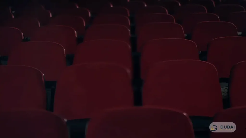 Red cinema auditorium seats