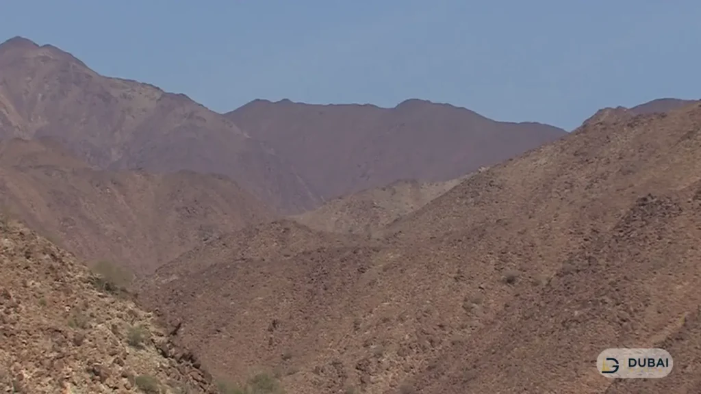 Wadi Al Helo valley with the Hajar mountains in Sharjah